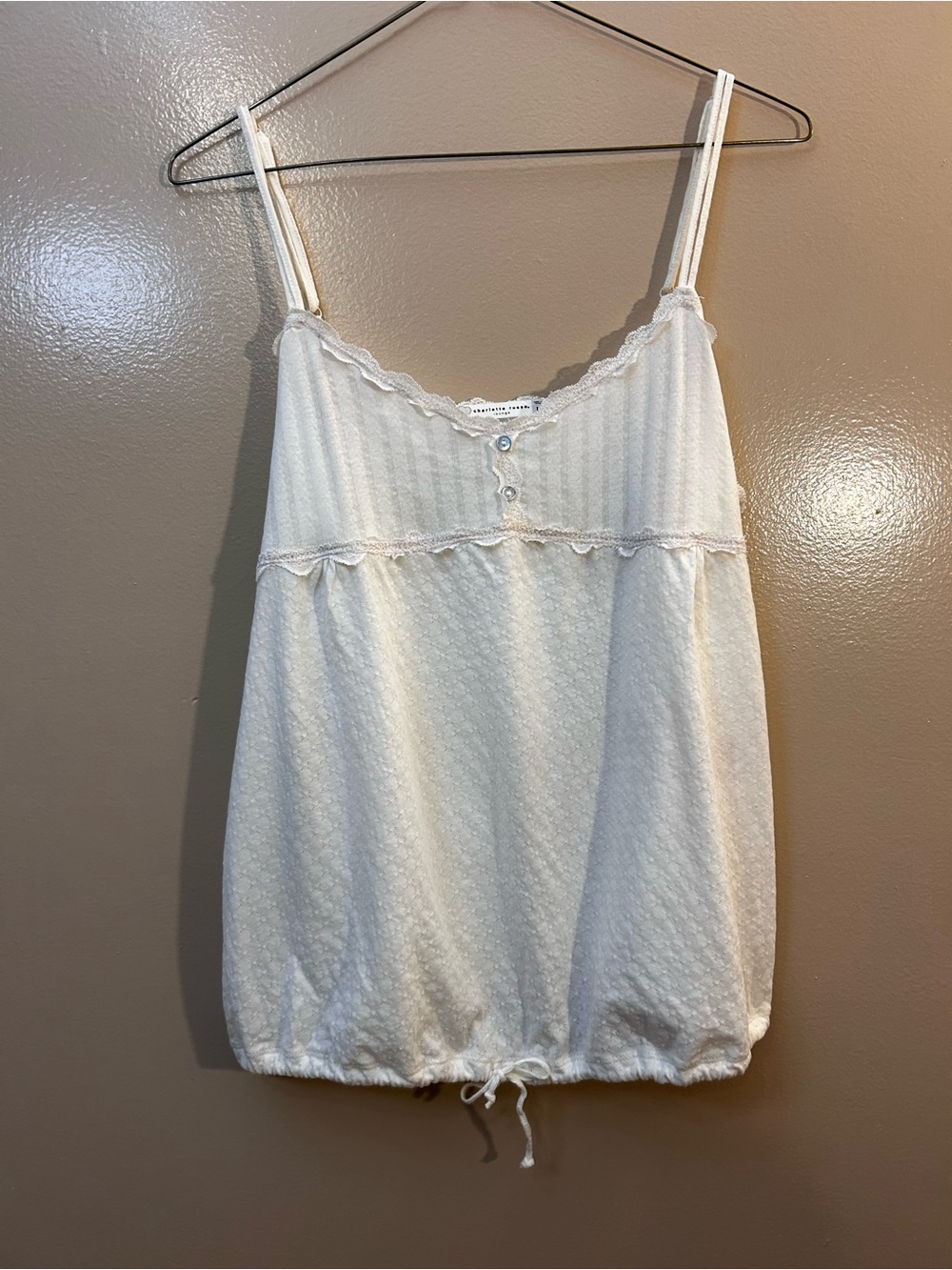 Charlotte Russe Lace Trim Ivory Cami